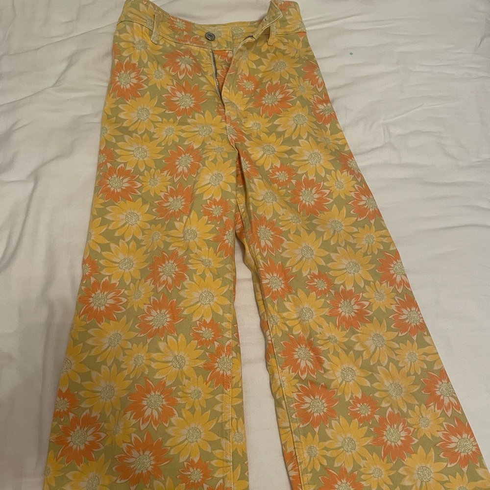 Zara Sunflower Print Pants